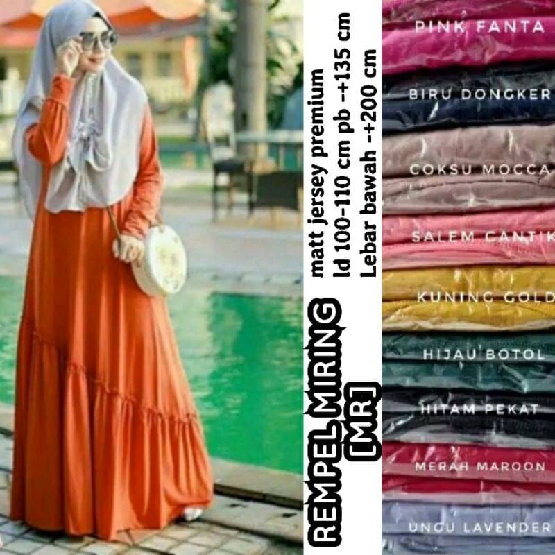 [Fashion Muslim] Gamis JERSEY REMPEL MIRING zahra premium | polos | terlaris