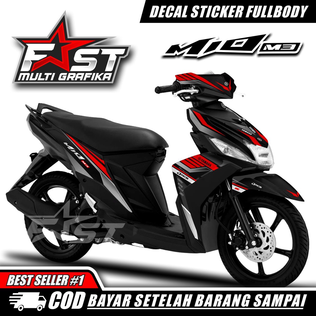 Stiker Mio M3 Decal Striping Mio M3 / Mio Z / Mio 125 Fullbody Racing STIKER FULL BODY YAMAHA MIO M3