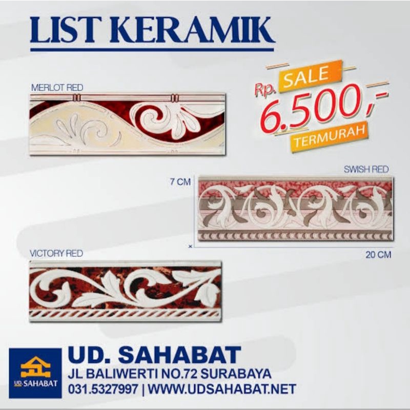 LIS KERAMIK DINDING MOTIF TERMURAH ready