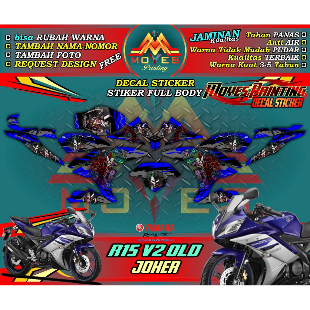 cod stiker motor r15  full body decal stiker motor r15 full body stiker r25 full body striping motor
