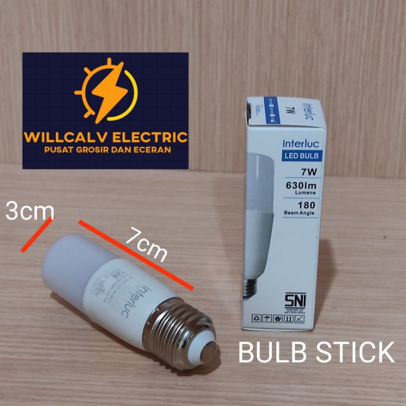 INTERLUC LAMPU LED STICK 7W 7 WATT / LAMPU BULB LED STICK INTERLUC 7W 7 WATT E27