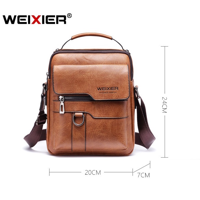 WEIXIER 8642 Tas Selempang Messenger Pria Kulit Premium Anti Air