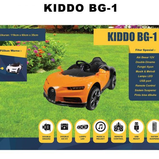 MOBIL ACCU KIDDO BG-01 MOBIL AKI MAINAN KENDARAAN ANAK