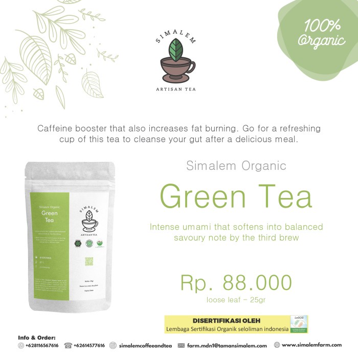 

ORIGINAL MURAH Teh Hijau Organik |Green Tea - Sinensis Organic | Herbal | Teh Obat