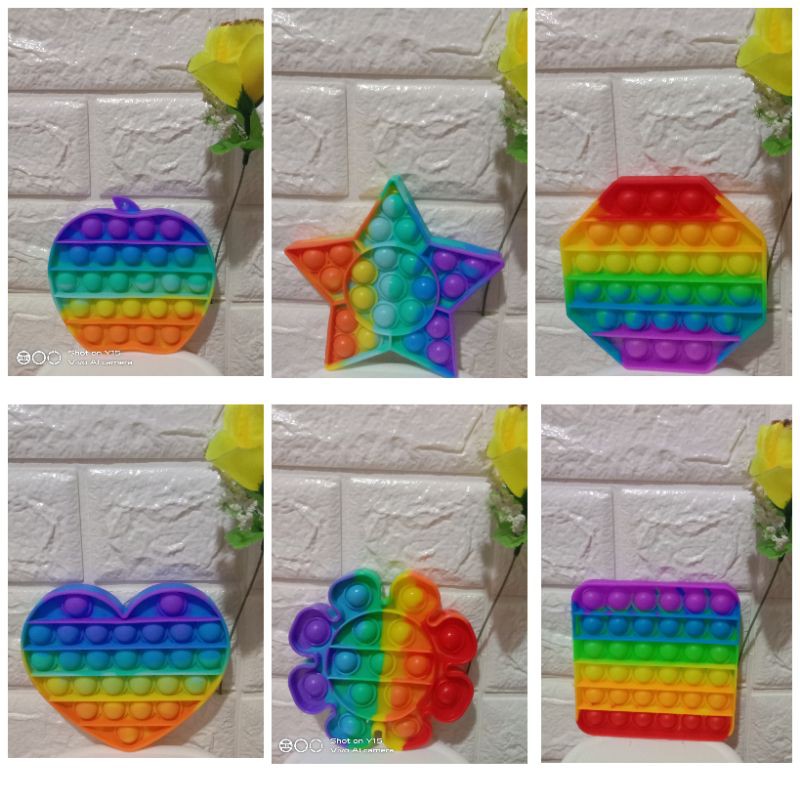 Mainan Pop it Murah Pop it Pop its Square rainbow Penghilang stres