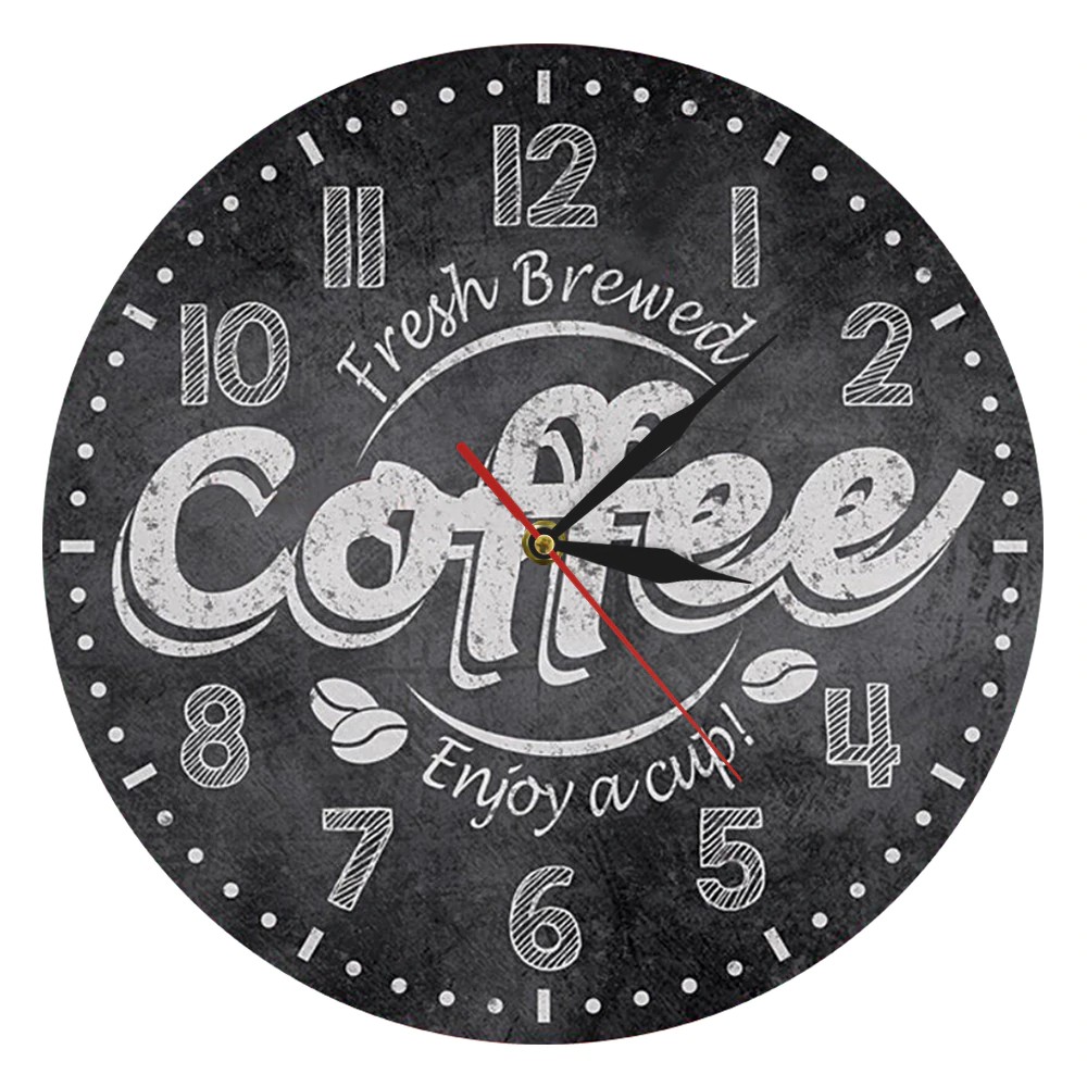 Free Ongkir Fresh Brewed Coffee Enjoy A Cup Of Wall Clock Coffee Kitchen Wall Clock Coffee Shop Shopee Indonesia