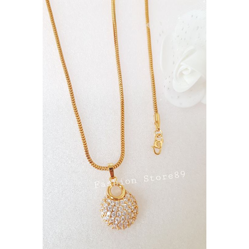 Kalung Fashion xuping Kalung Xuping liontin full permata putih impor perhiasan replica emas xuping