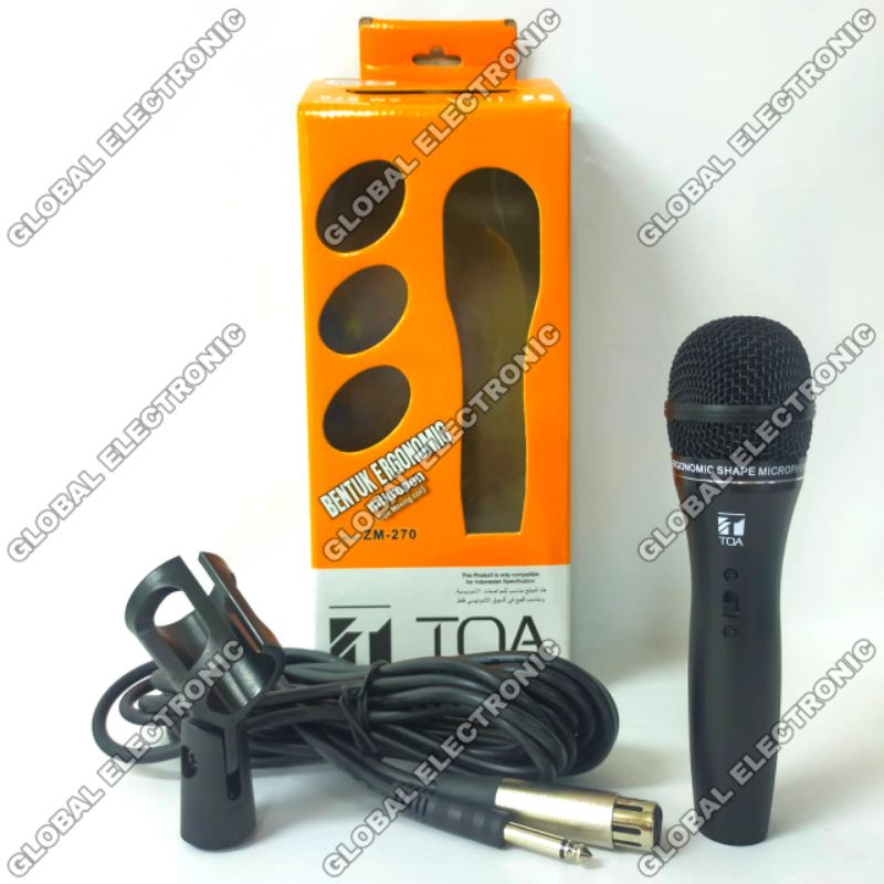 MICROPHONE TOA ASLI TIPE ZM 270 mic toa asli tipe zm 270 / zm270 mic holder toa zm 270 1 BUAH KABEL 