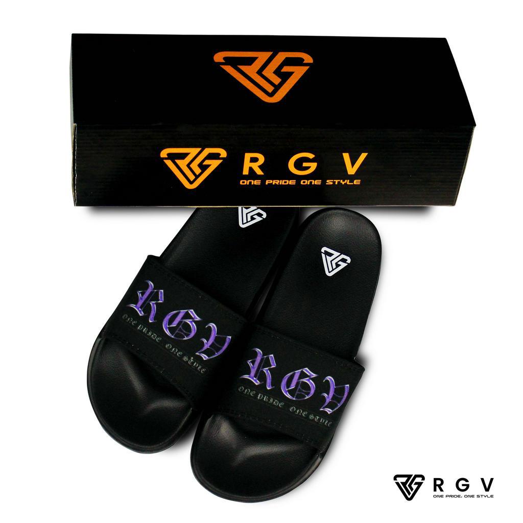 RGV - SANDAL PRIA DAN WANITA SLIDE SLIP ON SENDAL ANTI LICIN RINGAN SELOP FLAT GOTHIC PURPLE