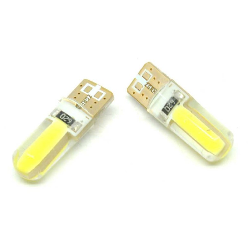 Lampu Mobil Headlight LED T10 W5W 2 COB 2 PCS - White