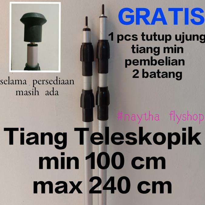 Tiang Flysheet Teleskopik 2 konektor 240 cm