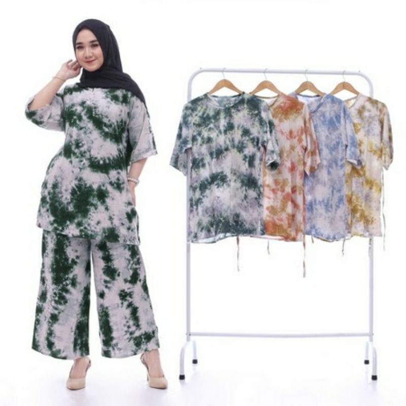 TIE DYE SETELAN JUMBO | DEWASA | BAHAN KATUN RAYON | ADEM