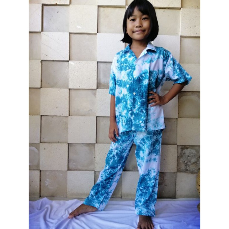 Set Pajamas Tie Dye Rayon Bali Anak Vol. 2 / SET PIYAMA / PIYAMA ANAK / PIYAMA TIDUR