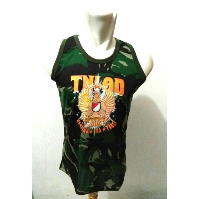  Singlet  TNI  AD Loreng Malvinas Logo Besar l Kaos  Singlet  