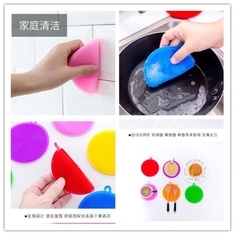 SPONS CUCI PIRING SILIKON ANTI BAKTERI ANTI KUMAN MULTICOLOR SPON CUCI PIRING SILICONE SERBAGUNA