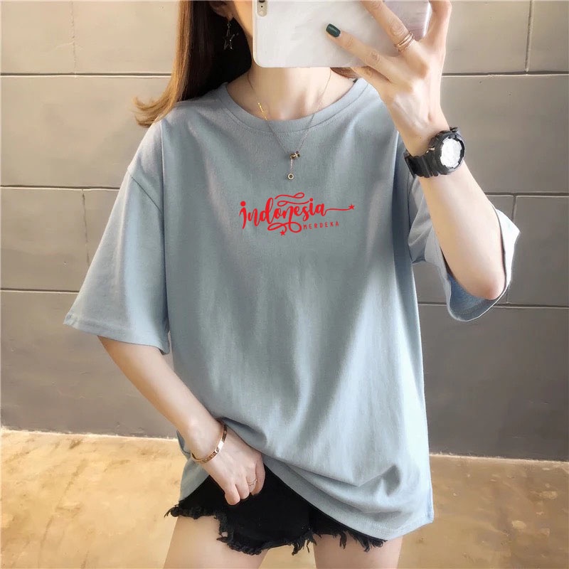 YOURSTYLE1119 - KAOS INDONESIA MERDEKA KEKINIAN TERLARIS KEREN UNISEX OVERSIZE