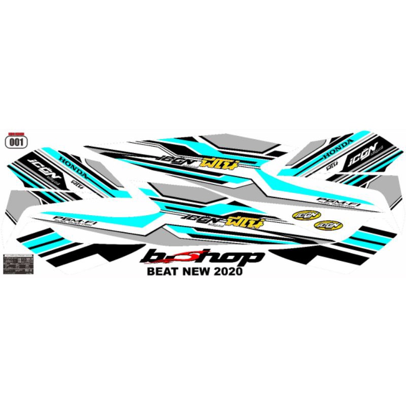 sticker striping stiker variasi honda beat/icon 2020