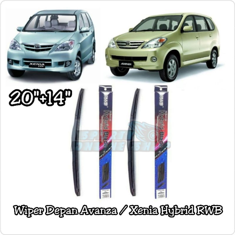 Wiper Depan Avanza / Xenia 2004-2011 Hybrid Merk Rwb 20&quot; + 14&quot;
