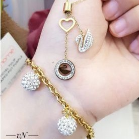 Titanium Set Kalung dan Gelang Wanita GK9866