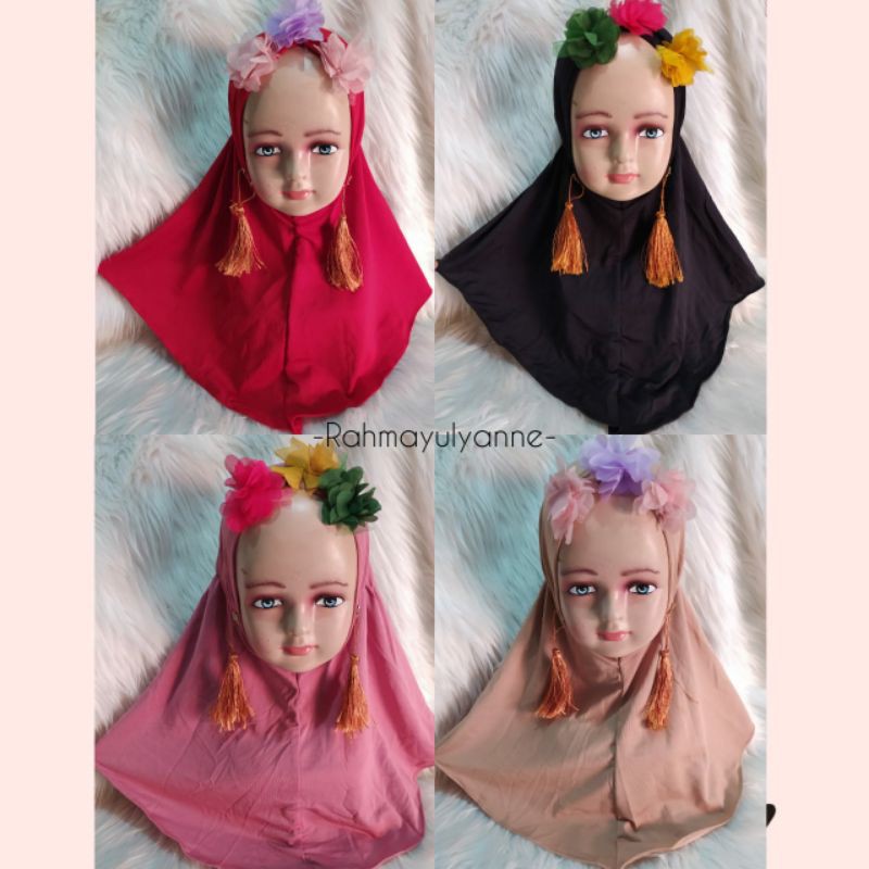 HIJAB ANAK LUCU BAHAN ADEM REAL PICT BISA COD