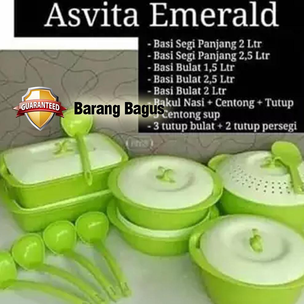 Asvita Emerald Family Set 6 Ungu  Hijau Tempat Makan Saji  Wadah Saji