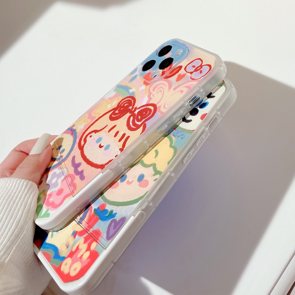 IPHONE Pecinta Kartun Gadis Dan Cowok Pasangan Tak Terlihat Holder Phone Case Cover Untuk Iphone7 8 PLUS X XR XS 11 12 13 14 PRO MAX SE 2020