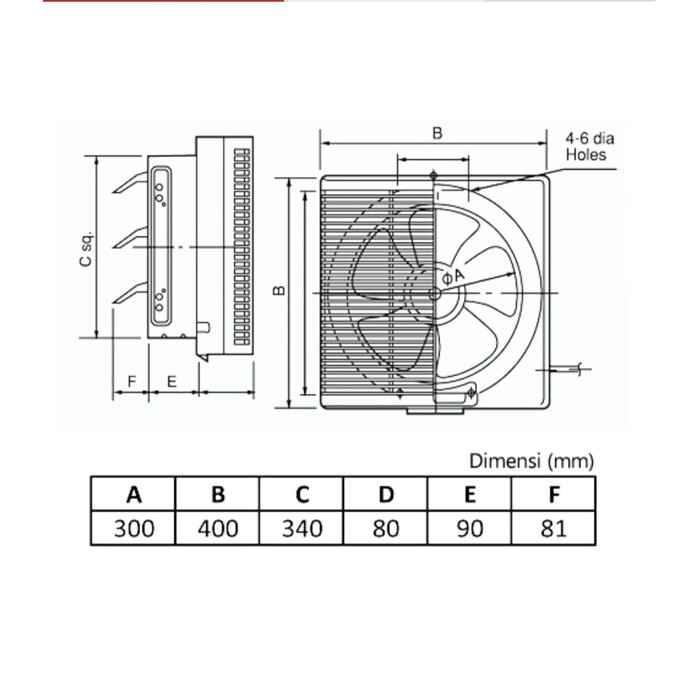 Exhaust Fan 12&quot; Ventilating Fan KDK 30 RQN5