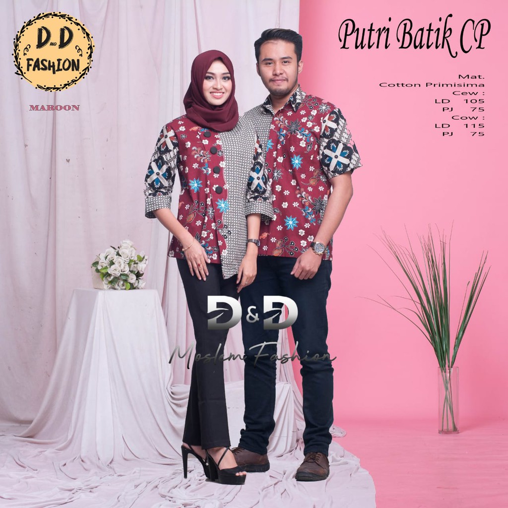 BAJU BATIK COUPLE/BAJU SARIMBIT/BAJU BATIK COUPLE MODERN PUTRI