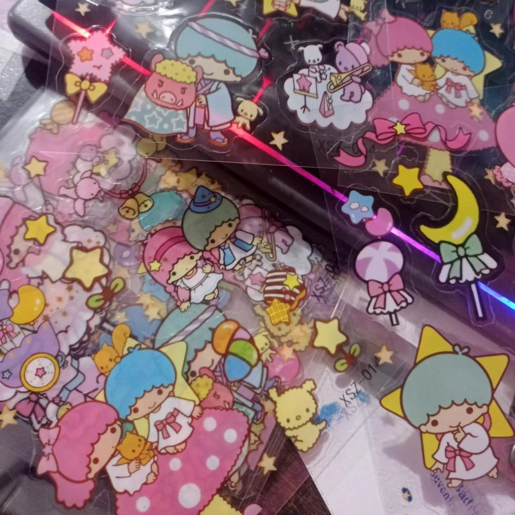

Stiker Transparan kawaii Sanrio Deco Sticker HP Kuromi Cinnamoroll Little Twin Stars My Melody