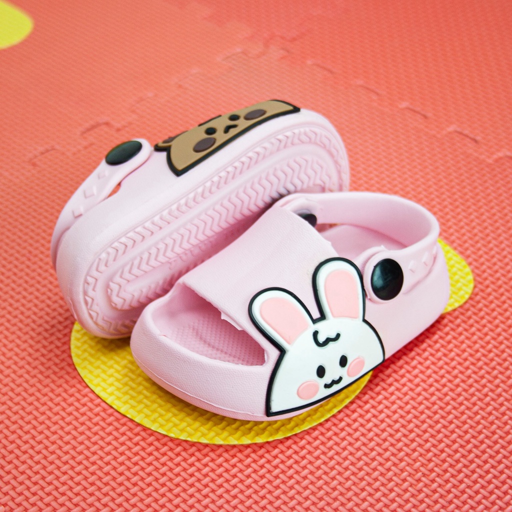 Sandal Let Anak Perempuan Karakter Bear &amp; Bunny Lucu (20-25) - Dulux 386