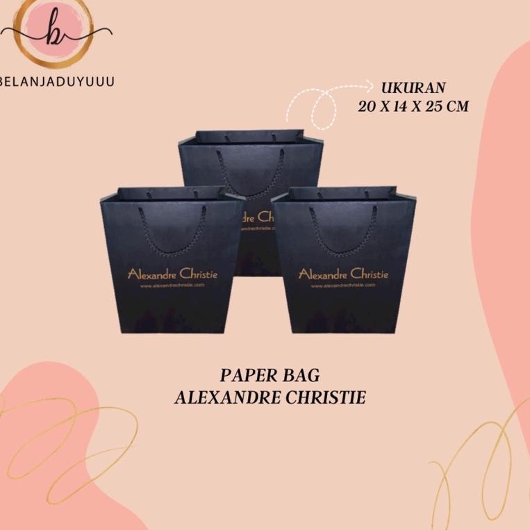 

[KODE 87FKU] Paper bag Alexandre Christie Hitam Paper Bag Kotak Jam Tangan