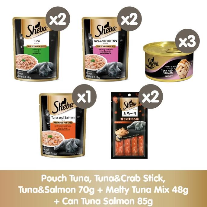 

Sheba Pouch Makanan Kucing 70Gr Mix Flavor (5Pcs) + Sheba Melty Tuna