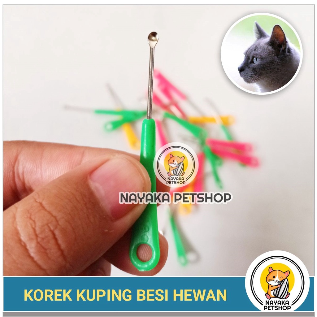 Korek Telinga Kucing Besi Stainless Pembersih Kuping Korekan Anjing Hewan