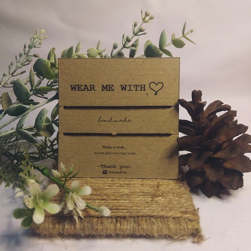 2pcs Gelang Tali Tipis 1mm / Gelang Tali Hitam Polos / Gelang manik bambu patah / Gelang Simple