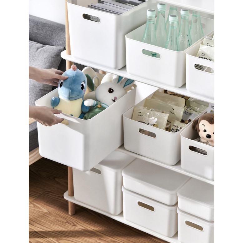 White Series Kotak Penyimpanan Serbaguna Murah Pakaian Dapur Kamar Mandi Kamar Tidur Organizer Storage Box Ukuran Lengkap