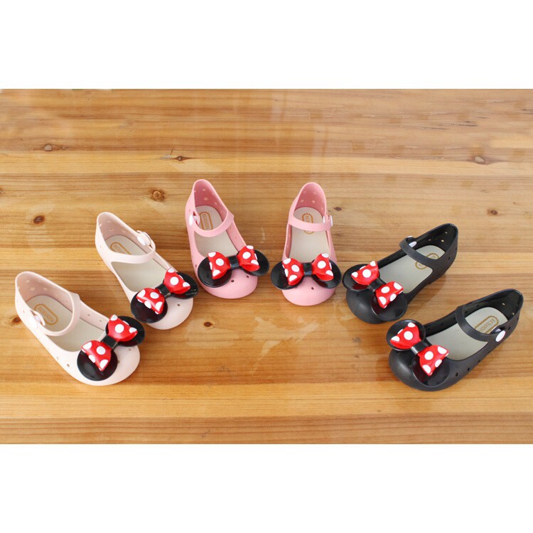 Qeede_Store Sepatu Anak Perempuan Flat Shoes BOW Jelly Shoes Size 24-29 Usia 1-2 Tahun