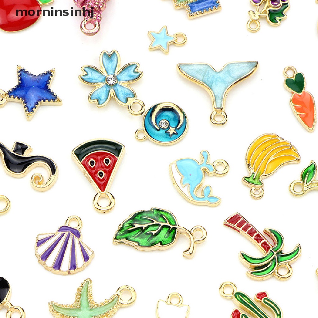 30pcs / set Liontin Enamel Charms Campuran Untuk Membuat Perhiasan