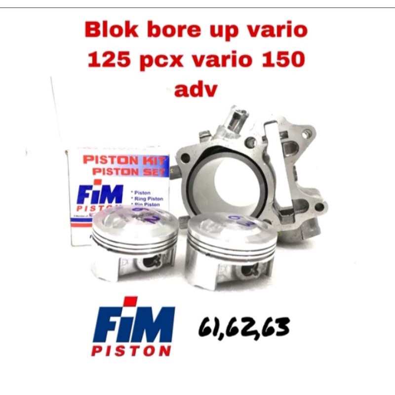blok seher bore up Vario 125 PCX Vario 150 ukuran 61 62 63