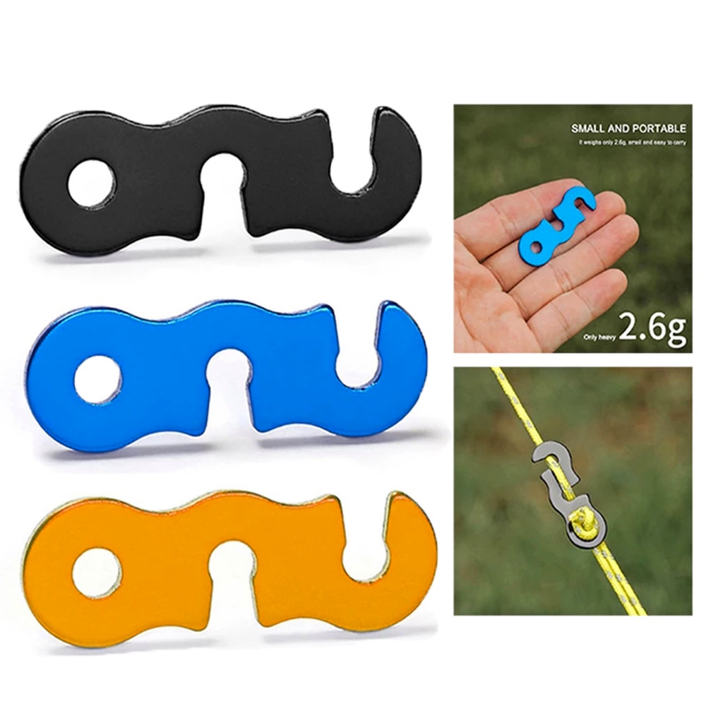 10pcs Gesper Pengencang Tali Tenda Bentuk S Adjustable Untuk Camping Outdoor