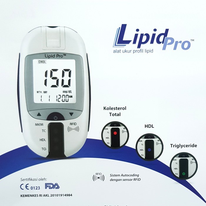 LIPID PRO Alat Cek Kolesterol Total HDL LDL Trigliserida Lipidpro