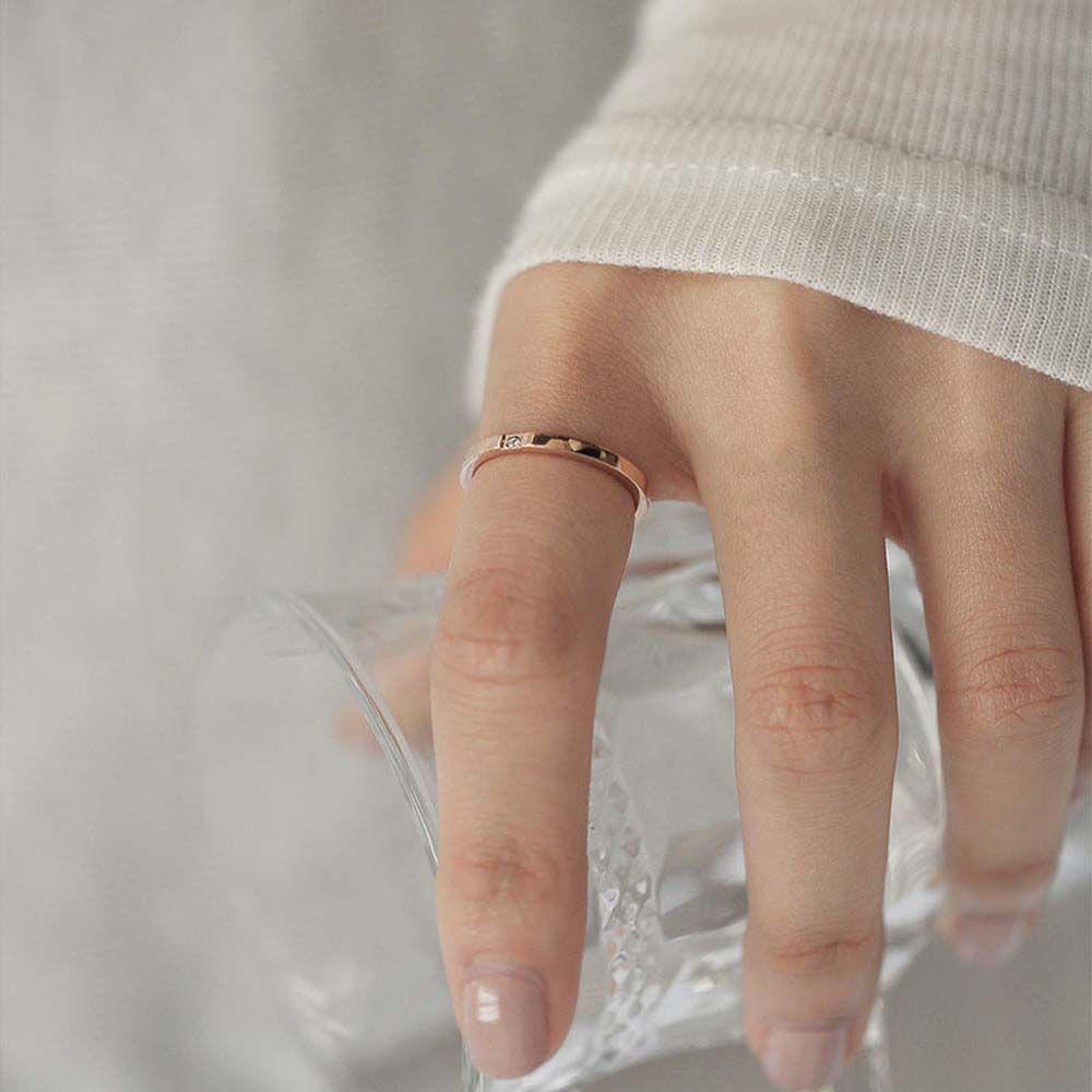 Mxbeauty Cincin Wanita Perak Mewah Cincin Aksesoris Hadiah Pernikahan Berlian Gaya Korea Bulat Ekor Rings