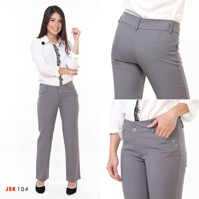 Celana Panjang Kantor Bahan Grasela Import Korea Wanita Modis Trendy Fashionable Original Product