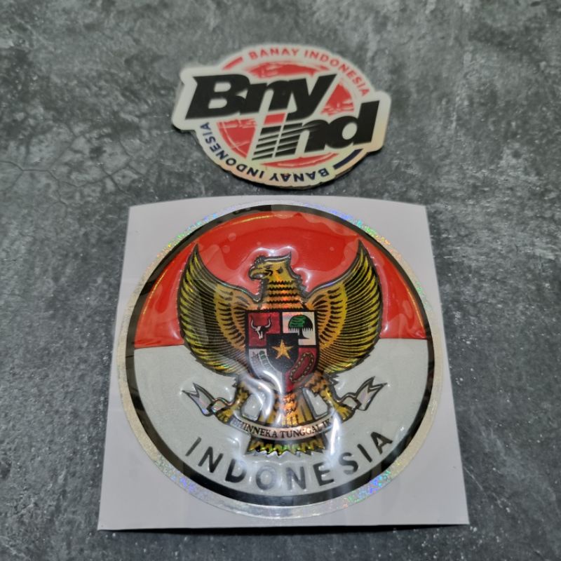 STICKER STIKER EMBLEM BENDERA GARUDA INDONESIA KECIL TIMBUL 3D