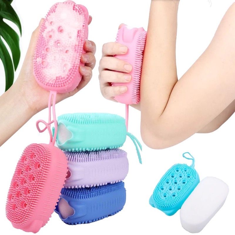 SIKAT SILICONE LEMBUT DISPENSER 2 SISI /SPONGE MANDI DISPENSER SILICON / SHOWER BRUSH / SPONGE MANDI 2 SISI