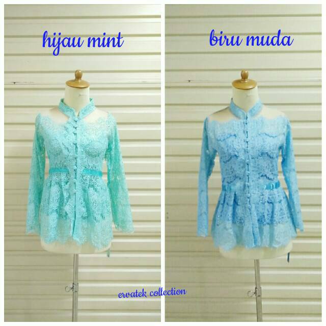 Kebaya Brukat KKB05 Tangan Panjang | Kebaya Kartini Modern Atasan Brokat Wanita Kerah Shanghai-1