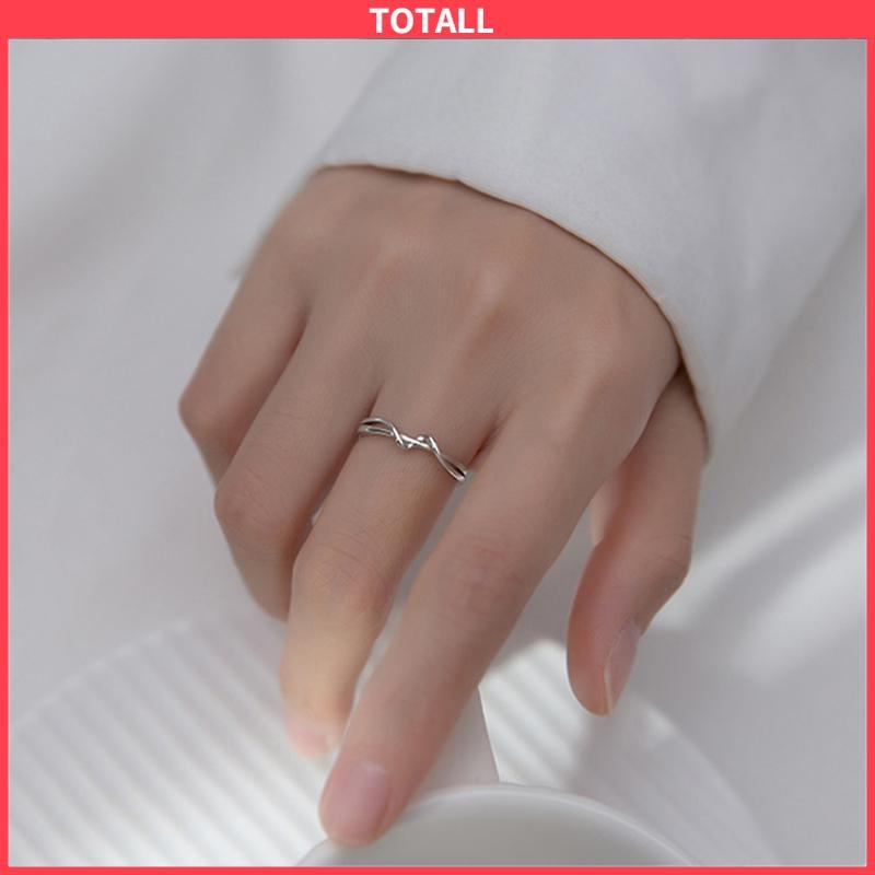 COD Cincin Garis Sederhana Cincin Geometris Wanita Cincin Lembut Terbuka Cincin Jari Telunjuk Pacar-Totall