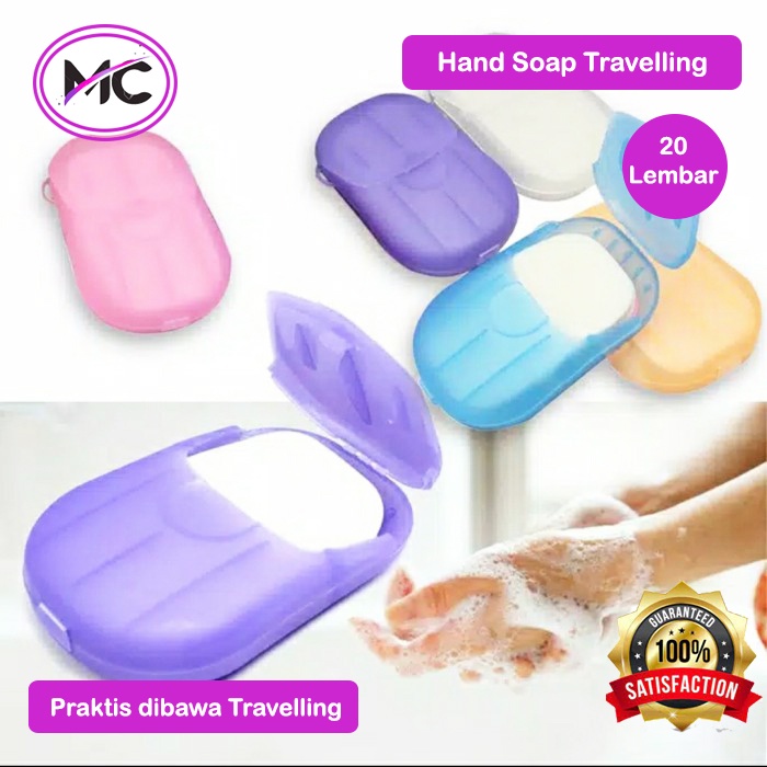 Sabun Kertas Cuci Tangan Traveling Murah Praktis Portable Mini Anti Kuman Hand Soap Wash Paper