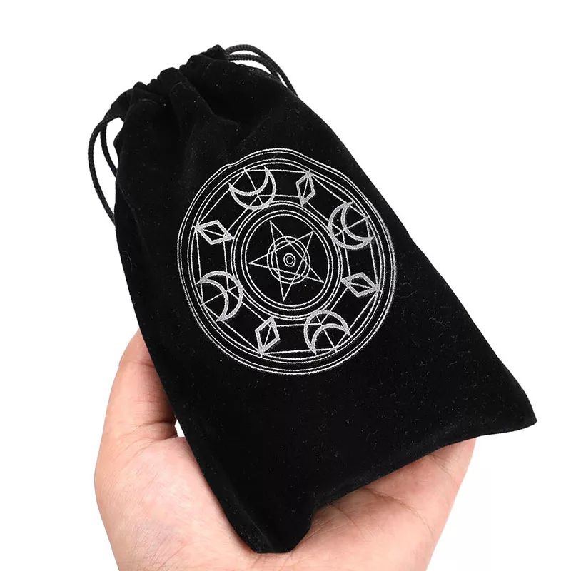 [BISA COD] Pouch Kartu Tarot Beludru Motif | Tas Penyimpanan Kartu Tarot Ukuran 13x18 cm