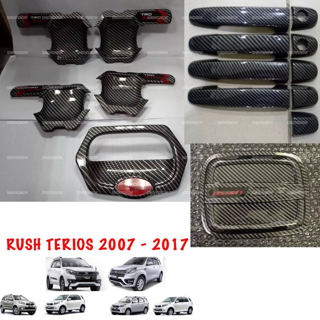 Paket Outer Handle Tank Cover Rush Terios Old Lama 2007 2015 2017 Carbon