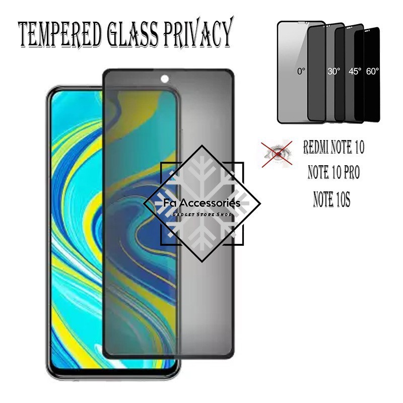 FA Tempered Glass Privacy Anti Spy Full Glue XIAOMI REDMI NOTE 10 10S S 10PRO 11 11S 11PRO 11T 11TPRO A1 12 12PRO PRO PLUS S 5G INTIP 1.0